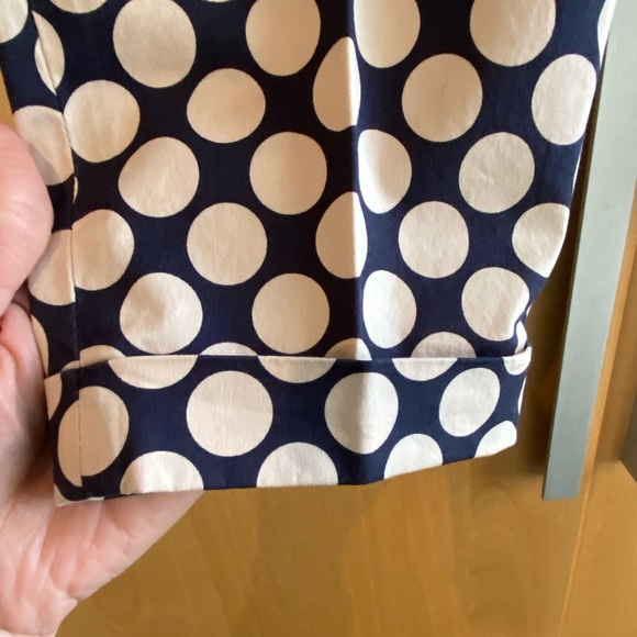 J. Crew Blue and White Polka Dot Cafe Carpi size 2 - Picture 4 of 9